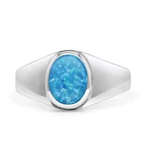 9,6 mm Zierlich Zierlich Statement Mode Oval Lab Created 925 Sterling Silber - Bild 1 von 5