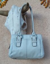 Tignanello White Leather Spring Purse Handbag Shoulder Bag