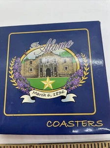 The Alamo March 6, 1836 4 Piece Coaster Set Wild West Historic - Picture 1 of 5
