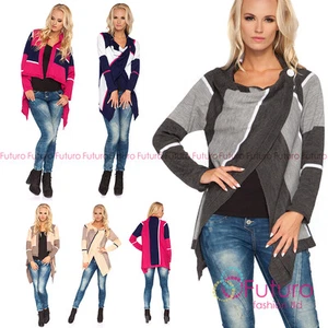 Blazer grueso multicolor con botones cárdigan suéter tallas 8-14 MV176 - Imagen 1 de 6