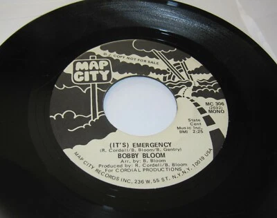 BOBBY BLOOM (It's) Emergency 45 Map City 306 Promo STEREO/MONO Northern Soul  - Image 1 of 2