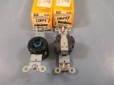 Lote de 2 receptáculos individuales Hubbell Twist-Lock HBL4560 Foto 1 de 4