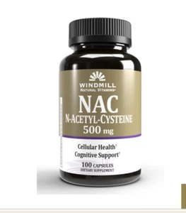 Windmill NAC N-Acetyl-Cysteine 500mg Cellular Health 100 Capsules - Picture 1 of 1