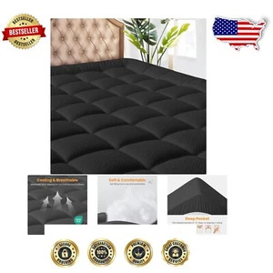 Cooling California King Mattress Pad - Quilted Breathable Topper with 21" Pocket - Picture 1 of 10