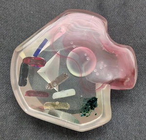 Bohemian Czech Art Glass Abstract Paperweight Sculpture Postmodern Shapes 1980s - Picture 1 of 22