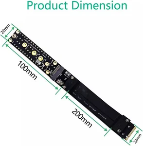 New M.2(NGFF) key M NVMe SSD Extension Cable Extender PCIe 3.0 x4 Full Speed - Afbeelding 1 van 7