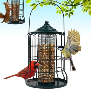 Wild Bird Feeder Squirrel Proof for Outdoors Hanging, All Metal Bird Seed Feede - Picture 1 of 7