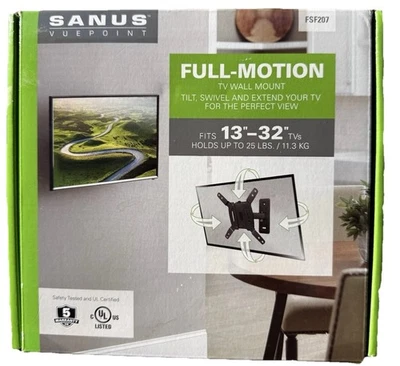 NUEVO SANUS VuePoint FSF207 Full Motion TV montaje en pared 13-32” 25 lb VESA 200x200 Foto 1 de 2
