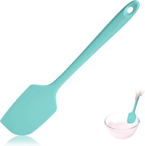 600ºF Heat Resistant Silicone Spatula, 11.34" Nonstick Scraper, Aqua Sky - Picture 1 of 9