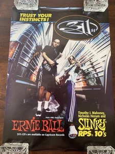 311 Vintage 1996 Promo Poster Ernie Ball Strings RARE Mahoney Hexum 13 X 18” - Picture 1 of 13