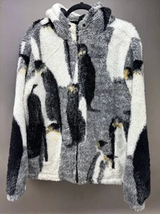 Supreme Mens Penguins Hooded Fleece Jacket Size L Gray - Picture 1 of 6
