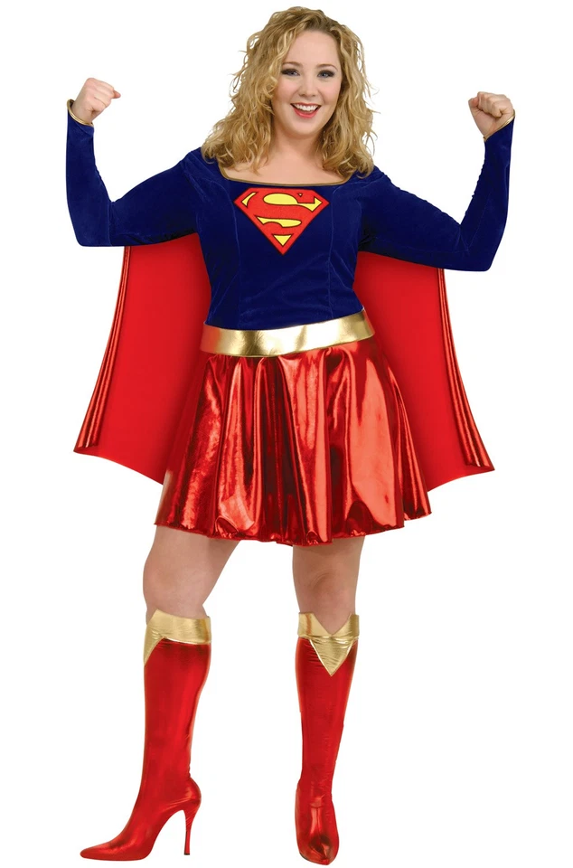 Fantasia de super-herói de luxo supergirl plus size - Imagem 1 de 1