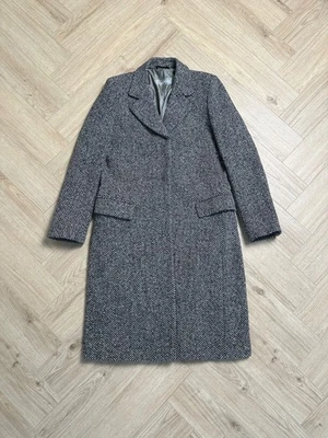 Abrigo largo de lana para mujer Max Mara 100 % lana virgen - gris negro pata de gallo talla L Foto 1 de 4