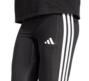Adidas Essentials 3 Stripes Cotton Leggings Women Tight Fit High Rise Waistband - Picture 1 of 10