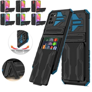 Card Holder Shockproof Heavy Duty Case Cover for Samsung A12 A52 A32 A72 A03S - Picture 1 of 14