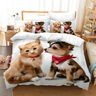 Cozy Soft Bedding Set Bedroom Cat Dog Decor Doona Cover S/D/Q/K Kids Funny Gift