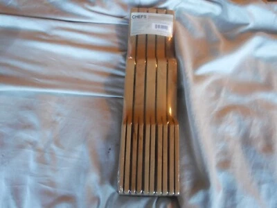 NEW CHEFS IN DRAWER KNIFE BLOCK BEECHWOOD FINISH HOLDS 9 KNIFES #30612 - Image 1 of 4