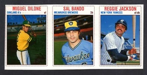 1979 HOSTESS PANEL #118 119 120 Miguel Dilone Sal Bando Reggie Jackson EX+ A - Foto 1 di 2