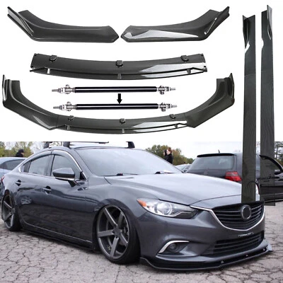 Front Bumper Lip Spoiler Splitter Carbon Fiber Side Skirt For Mazda6 2014-2018 Foto 1 de 4