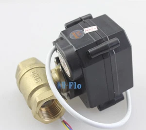 HSH-Flo 2 Way 1/2" to 1" NPT DC12V/24V Brass Electrical Motorized Ball Valve - Picture 1 of 6