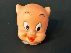 Vintage 1977 PORKY PIG Pencil Topper RARE Warner Brothers Soft Plastic - Picture 1 of 4