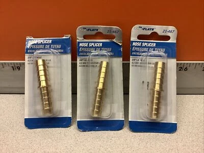 3 PCS 3/8"(10Mm) Hose Repair ~ Hose Connector Barb Splicer Mender Hose Brass - Image 1 of 3
