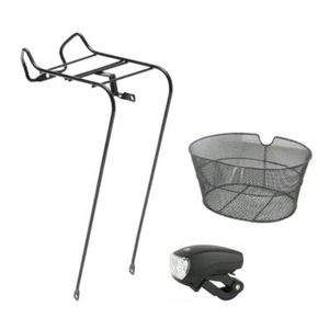 Kit Soporte de la Canasta Anterior 28 + Cesta Oval Negro + Luz Anteriore-Bici - Imagen 1 de 1