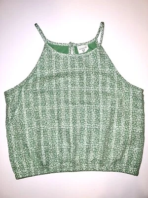Camiseta sin mangas Abercrombie Kids verde cuello alto gasa 15/16 Foto 1 de 4