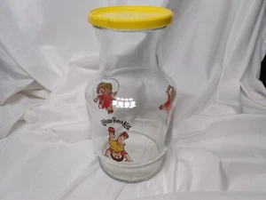 1984 Cabbage Patch Kids ~ 9" Glass Juice Decanter with Lid ~ Anchor Hocking - Picture 1 of 8