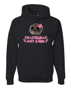 I'm Literally Just a Girl Camisa Divertida Gato Meme Unisex Sudadera con Capucha Sudadera - Imagen 1 de 28