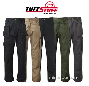 Para hombre Tuff Stuff Pro Trabajo Pantalones Premium Combate Carga Estilo Rodilla Bolsillos 711 - Imagen 1 de 11