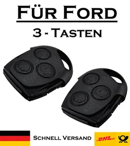 2x Autoschlüssel Gehäuse für Ford - Ersatz 3 Tasten PKW Fernbedienung KS10 - Foto 1 di 2