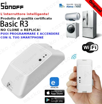 Domotica interruttore WiFi sonoff comandato da smartphone APP e NEST NEW R3