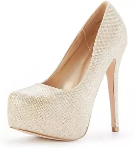 Women 5.5 Inches Pump Shoes Stilettos High Heel Platform Wedding Dress Shoes - Picture 1 of 66