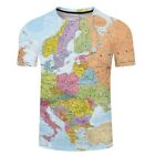 Casual Women Men 3D T-Shirt World Map Printed Shirt Summer Short Sleeve Tee Tops