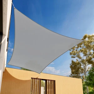 Cubierta de sombra gris rectangular parasol vela patio piscina toldo refugio 8-15 pies - Imagen 1 de 7