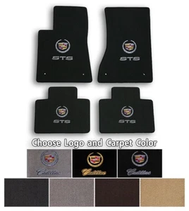 Cadillac STS 4pc Classic Loop Carpet Floor Mats-Choice of Carpet Color & Logo - Picture 1 of 8