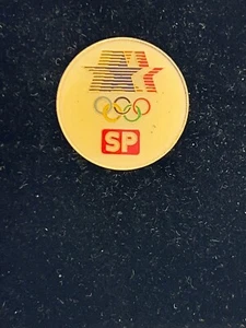 Southern Pacific Olympic Sponsor Pin~SP~1984 Los Angeles with Stars in Motion - Picture 1 of 2