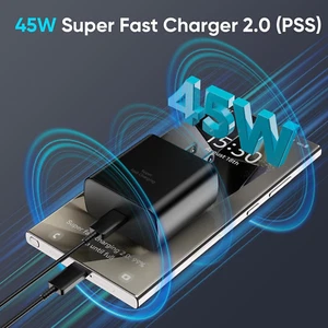 Super Fast Charging 45W USB C Wall for Galaxy S24 Ultra S23+ S22 Note20 S21 S20 - Picture 1 of 18