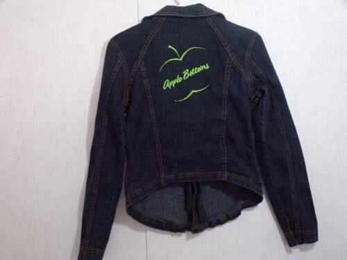 Apple Bottoms Womens Denim Jacket Juniors Size M Medium Y2K Embroidered Logo - Image 1 of 4