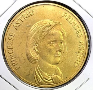 1996 🔥 Princess Astrid Large Belgium Token Coin 🌞 Brass ✨Norway - Picture 1 of 2