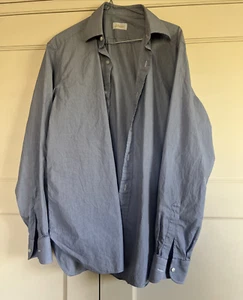 Brioni Dress Shirt Striped black/ Light Blue 15.5/39 - Picture 1 of 5