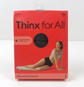 Thinx for All Women's Everyday Comfort Hi-Waist Period Underwear Black Haze 1X - Picture 1 of 4