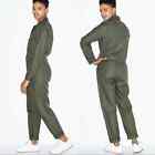 American Apparel Olive Long Sleeve Jumpsuit Twill Coverall Sz XS