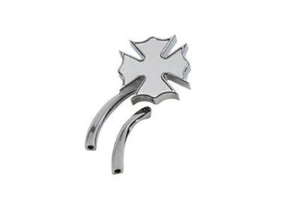 Chrome Billet Firefighter Maltese Iron Cross Mirror Harley Custom Chopper Bobber - Picture 1 of 2