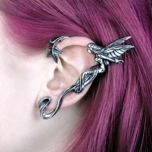 Alchemy Gothic Whispering Fairy Left Earwrap Earring Faerie Pixie Fantasy Forest - Picture 1 of 5
