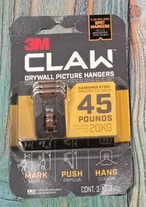 3M Claw Drywall Picture Hangers - 45pounds - Contains 3 - Brand New - Picture 1 of 2