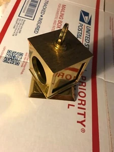 Rare Solid Brass Rotational 3D Photo Frames Round & Square & Paper Weight 3.75"H - Picture 1 of 9