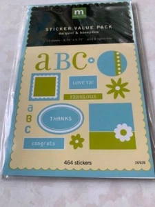 STICKER VALUE PACK 12 SHEETS - DAIQUIRI & HONEYDEW -MAKING MEMORIES 464 STICKERS - Picture 1 of 3