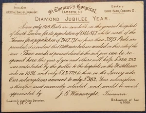 GB 1897 ST THOMAS'S HOSPITAL London fundraising QV ½d postcard+Gone Away - Picture 1 of 2